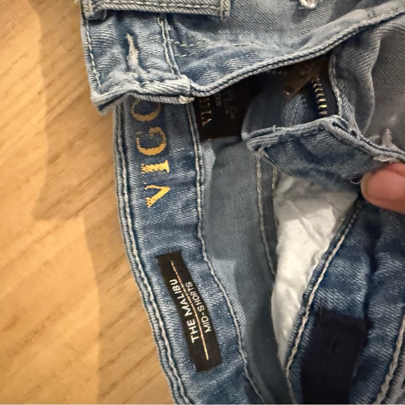 Denim Lace-Embellished Vigoss Girls Shorts Size 7 - Picture 3 of 4